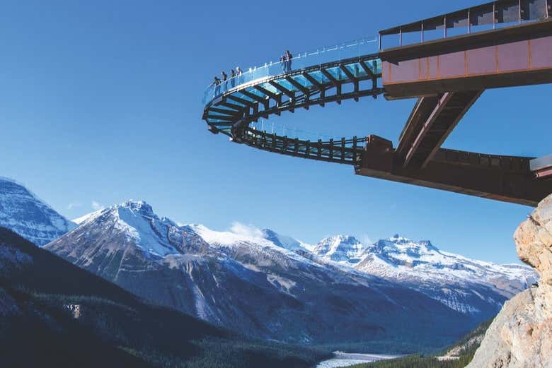 Look out over the landscapes from the Glacier Skywalk