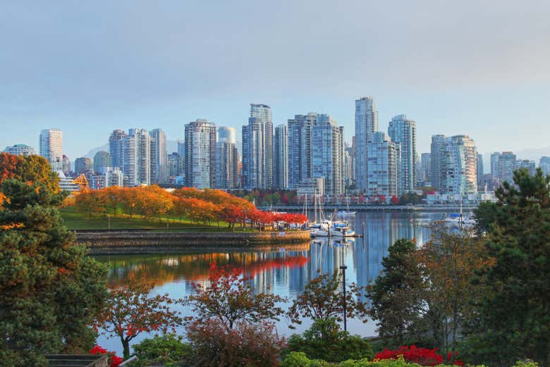 Skyline di Vancouver in autunno