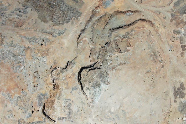 Aerial view of the Atacama silver mines