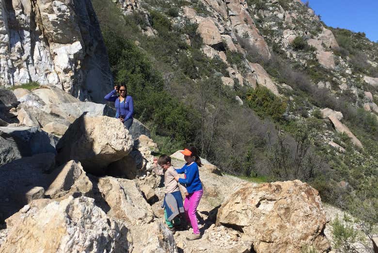 Walking on the trails to the summit