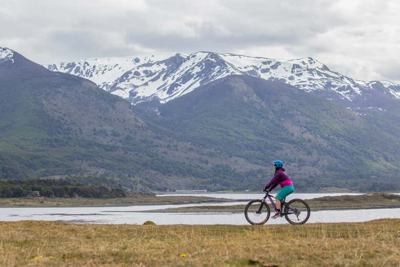 Enjoying the bike tour