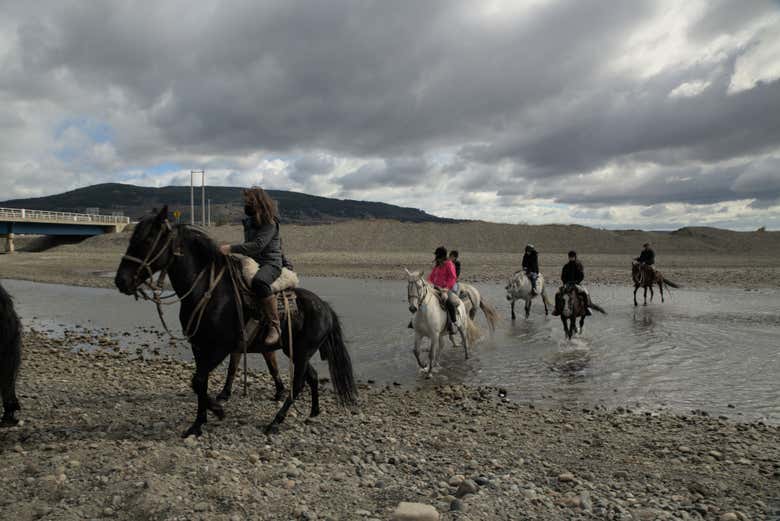 Atravesando el río Agua Fresca