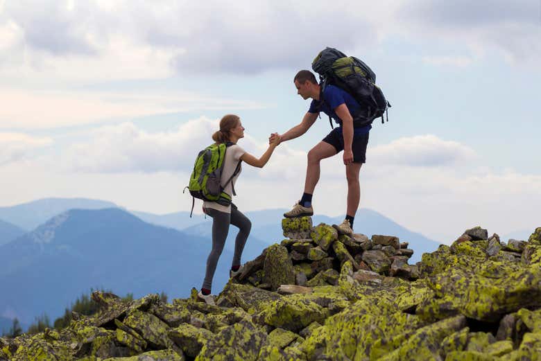 Disfrutando de la ruta de trekking