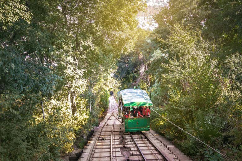 Subiendo en el funicular