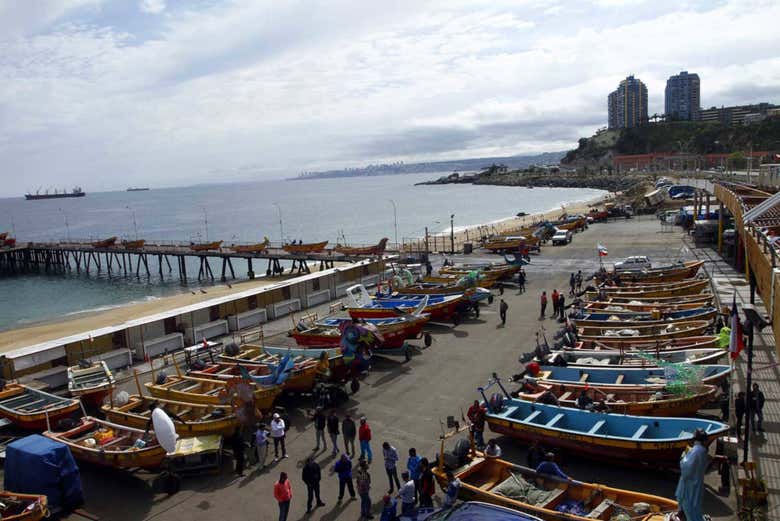 Pescadores en Caleta Portales