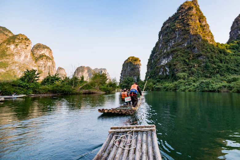 Bamboo boat tour on the Yulong River