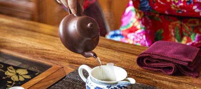 China De Faca De Chá. Conceito De Cerimônia De Chá Com Faca De Chá Chines E  Pu Erh Ou Puré Imagem de Stock - Imagem de chinês, quente: 179061935