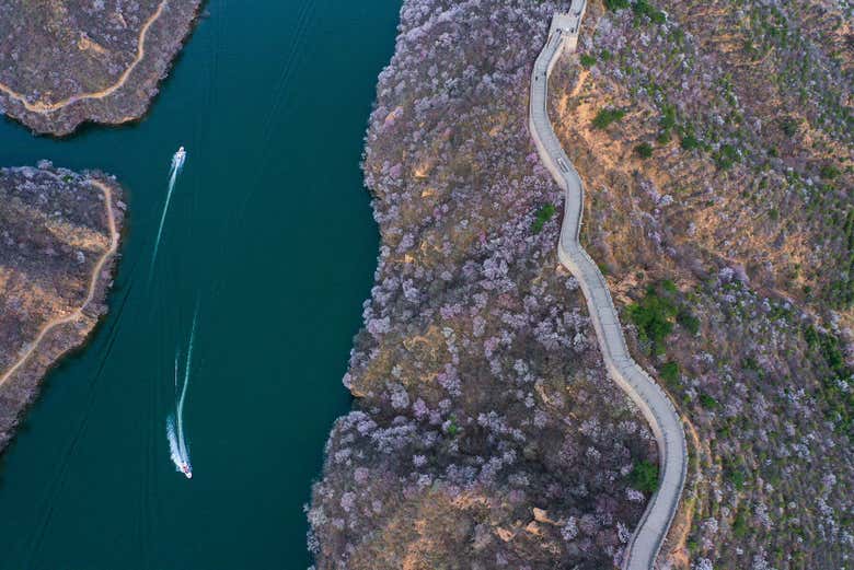 An aerial view of the wall