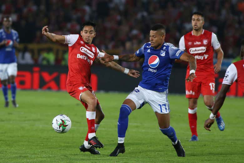 The Millonarios playing against Santa Fe