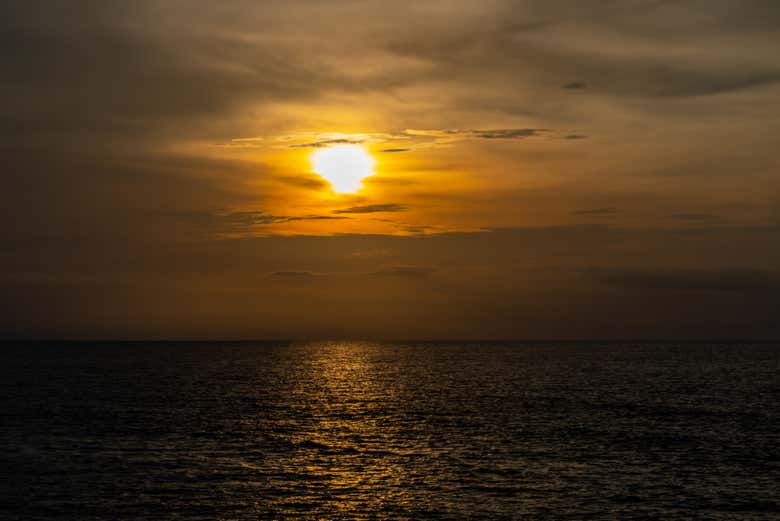 Entardecer visto do barco