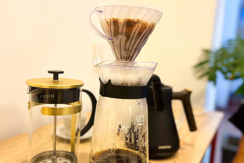 Cafetera lista para el taller