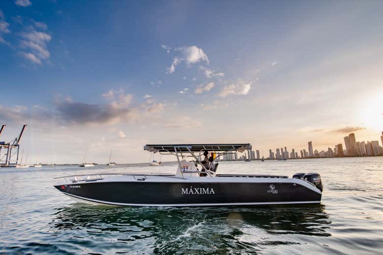 View of the our speedboat