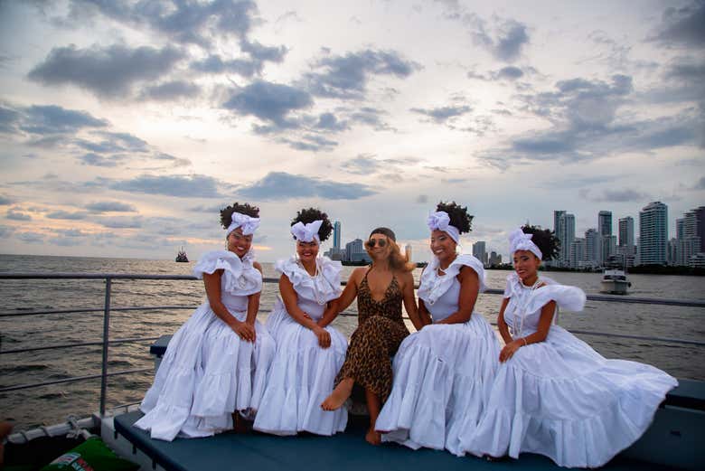 Foto con las bailarinas