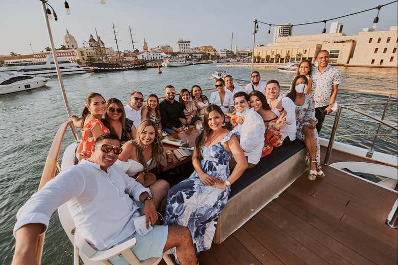 Disfrutando del paseo en barco 