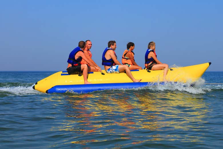 Banana boat in the Guatapé Reservoir