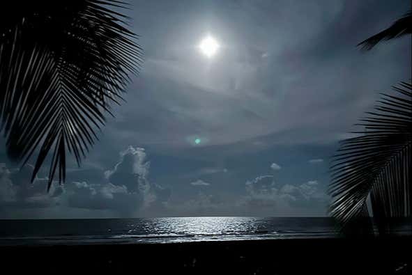 La playa del Tortuguero de noche