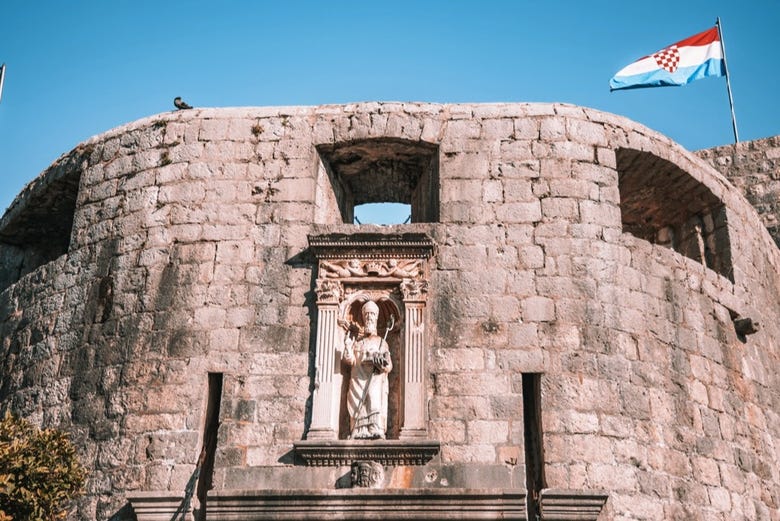 Particolare di un monumento di Dubrovnik