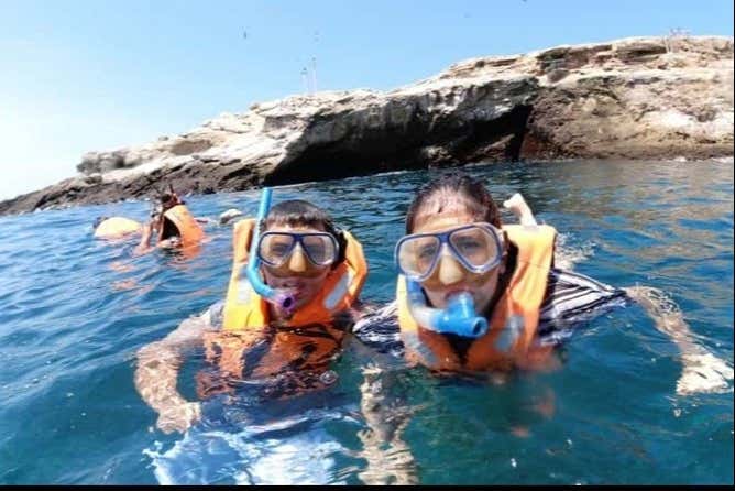 Con el equipo de snorkel