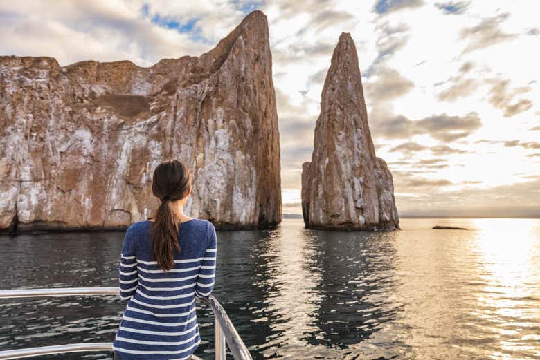 Admiring the Sleeping Lion at San Cristóbal Island