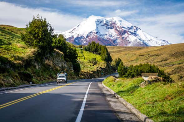 Trilha até a mina de gelo do vulcão Chimborazo