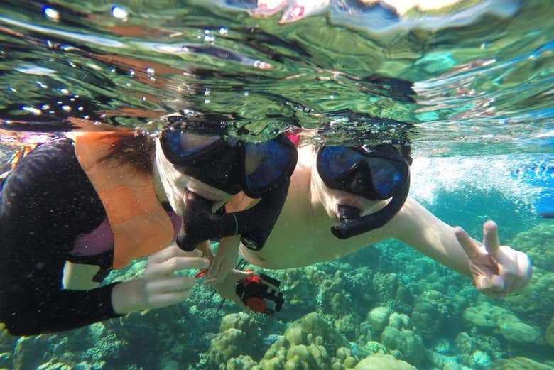 Praticando snorkel em Sharm El Luli e Wadi El Qulaan