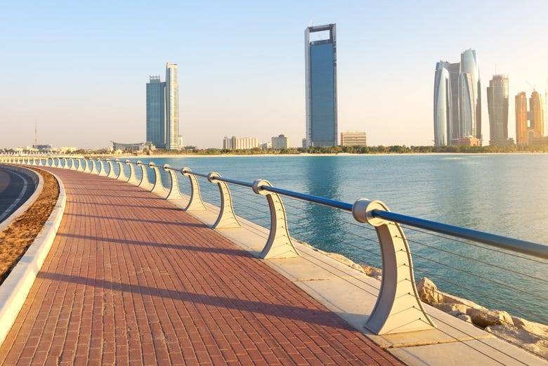 Strolling along the Corniche, Abu Dhabi's waterfront promenade