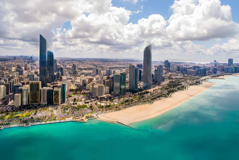 An aerial view of Abu Dhabi