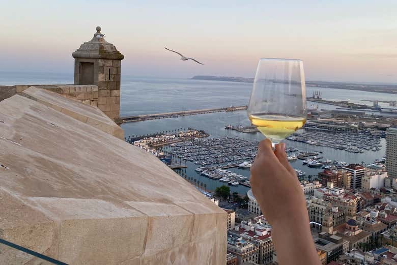 Enjoying the view from the Santa Barbara castle