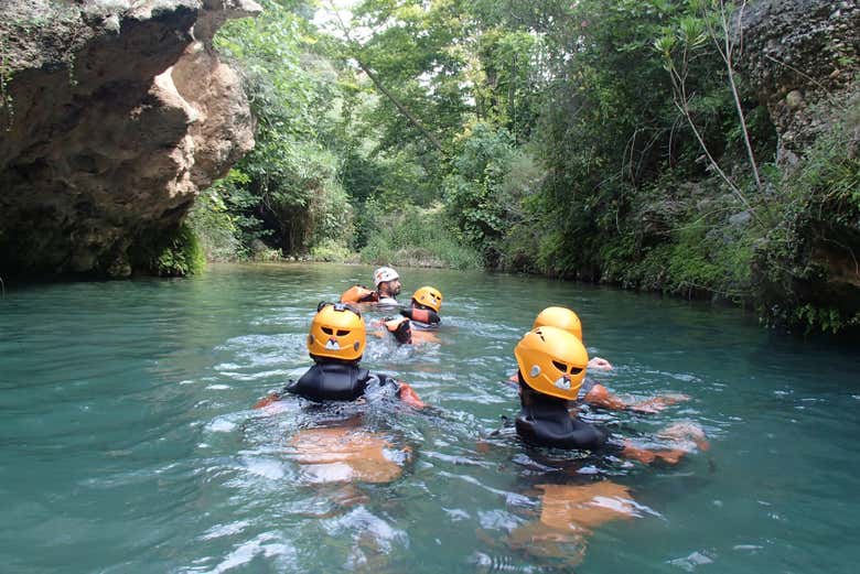 Swimming in the Gorgo de la Escalera ravine