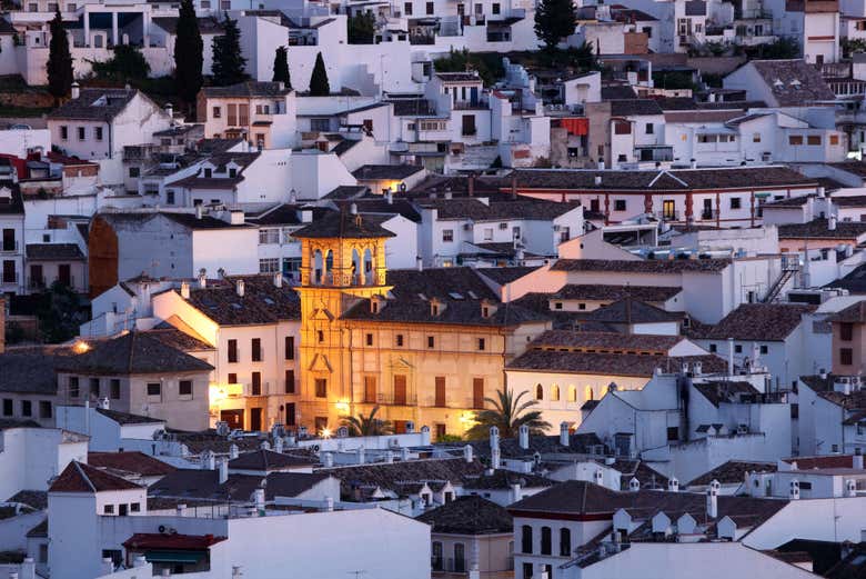 Casco antiguo de Antequera iluminado