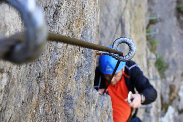 Disfrutando de la vía ferrata