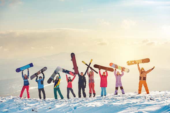 Clase de esquí o snowboard en Baqueira Beret