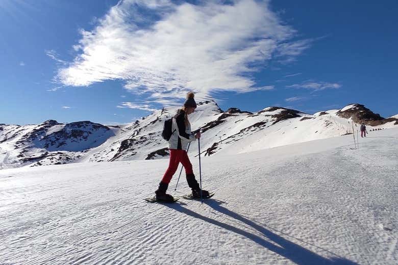 Passeio de raquete de neve