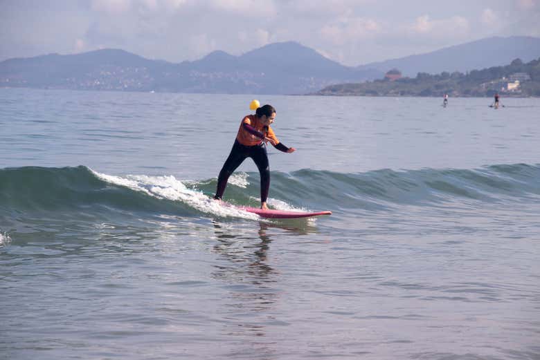 Durante el curso de surf