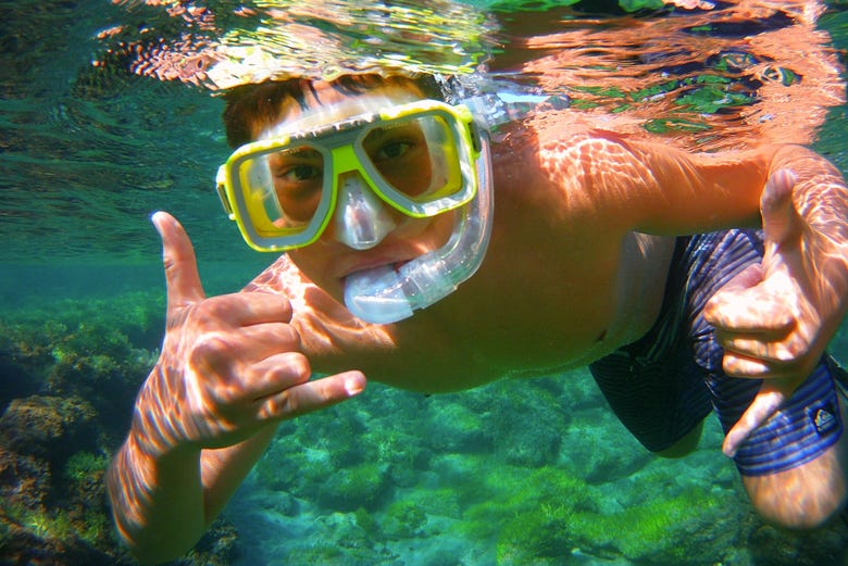 Practicando snorkel en Cabo de Palos