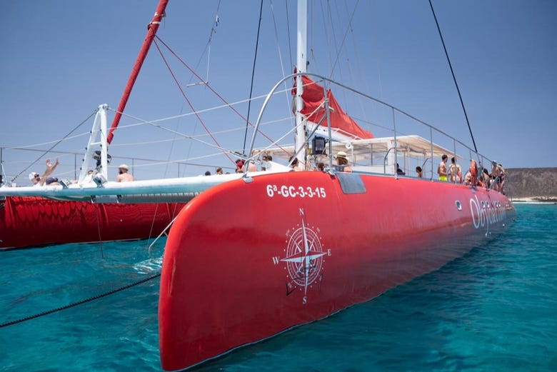 Sailing in Fuerteventura on a catamaran