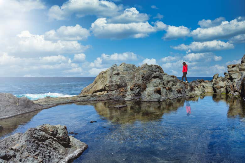 Hike past impressive natural pools