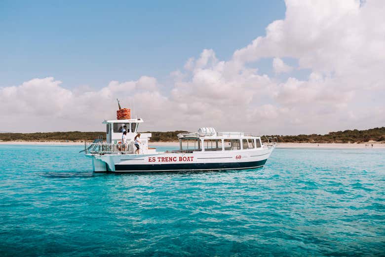 Sail along the coast to reach Es Trenc Beach