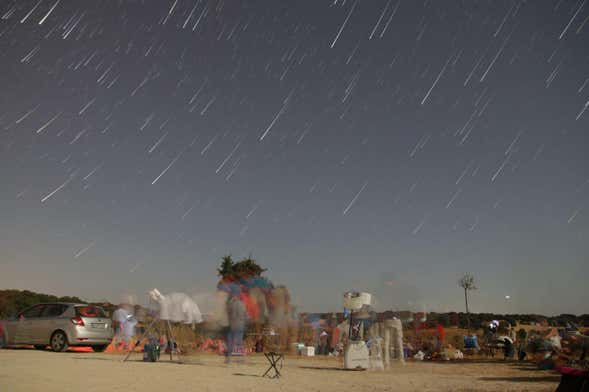 Observación de estrellas en los campos de lavanda