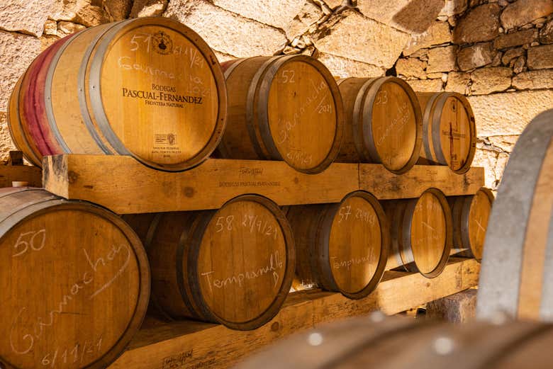 Barricas de una de las bodegas subterráneas de Fermoselle