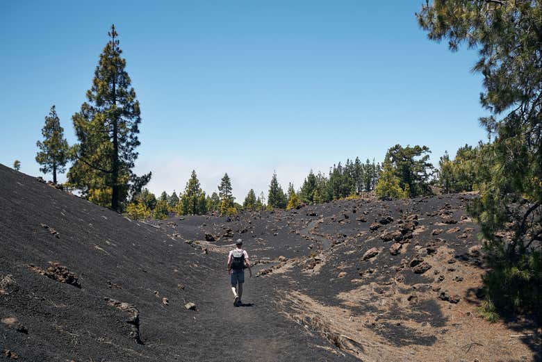 Enjoying the hiking route through the Chinyero volcano