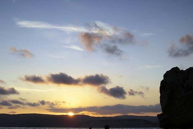 La puesta de sol en la costa de Mojácar