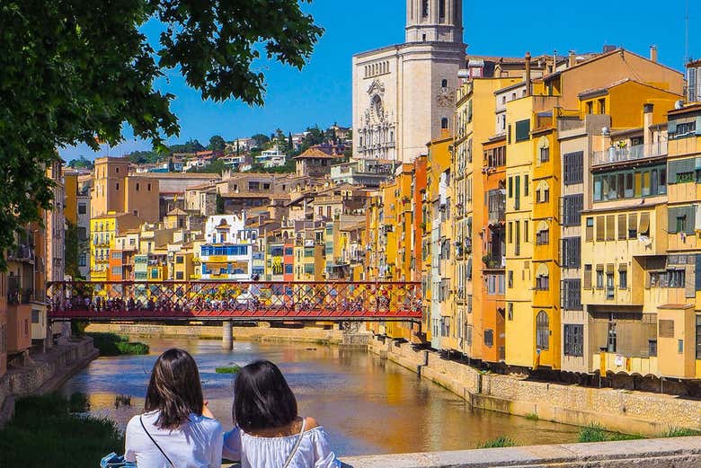 Contemplando el centro histórico de Gerona