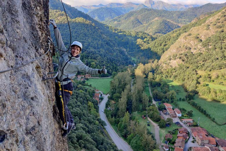 Enjoying the via ferrata