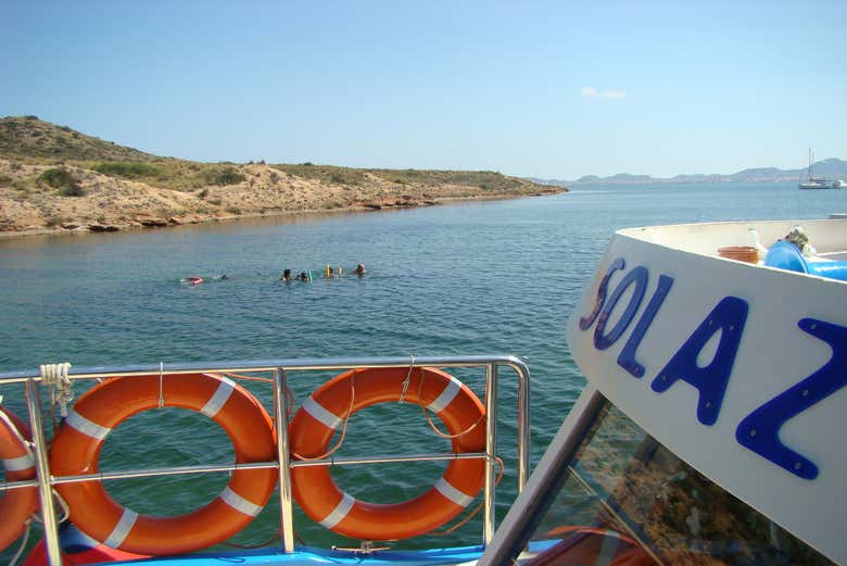 Enjoying the boat trip