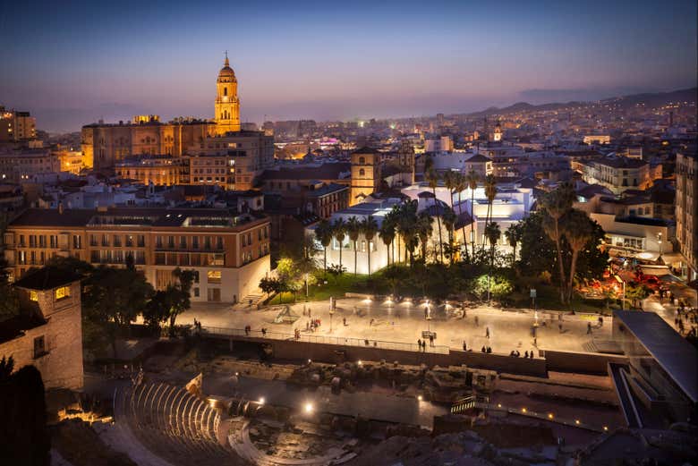 Vistas nocturnas del Museo Picasso Málaga