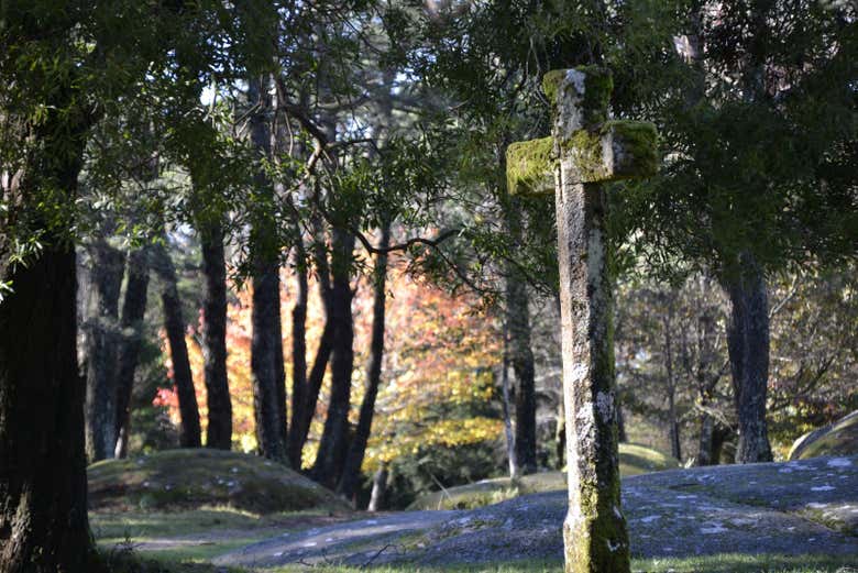 Una cruz en el Monte Aloia