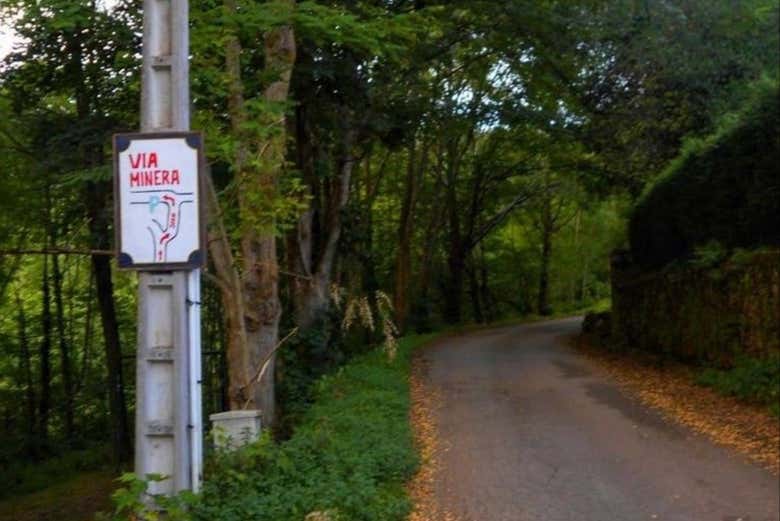 Départ de la balade à vélo le long de la Vía Verde