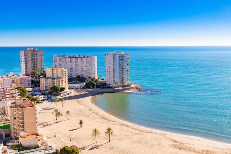 An aerial view of Playa de Los Olivos