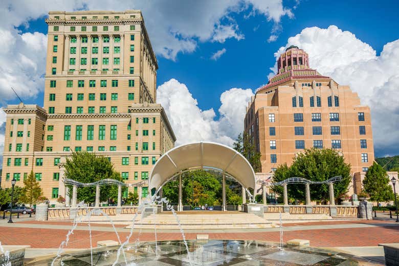 Una de las plazas de Asheville